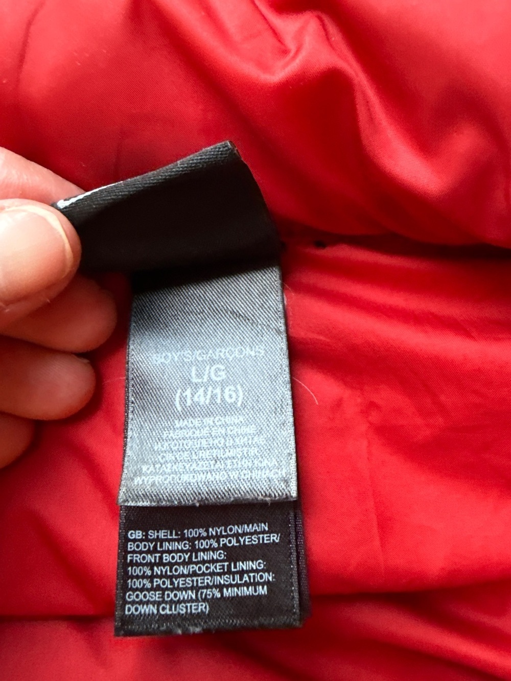 The North Face 550 Puffer Jacket size large 14/16 red youth - Picture 4 of 5